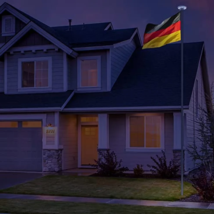 Fahnenmast Solar Licht - Solarbetriebenes Fahnenmastlicht mit 26 LEDs - Fahnenstangen Beleuchtung – Bild 3