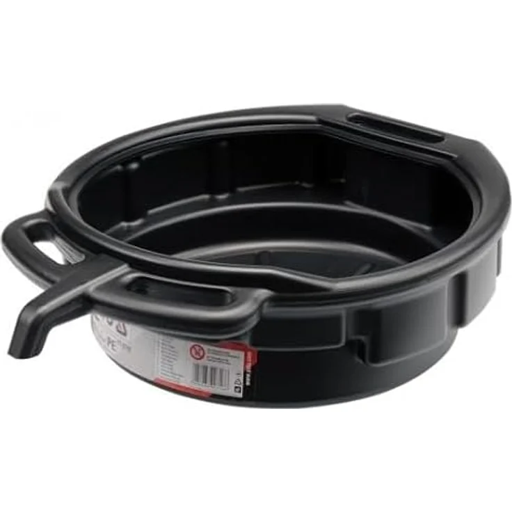 YATO Ölablasswanne PE, 10 L mit Ausgießer und Schwallrand, säurebeständig, Ø 37 cm – Bild 3