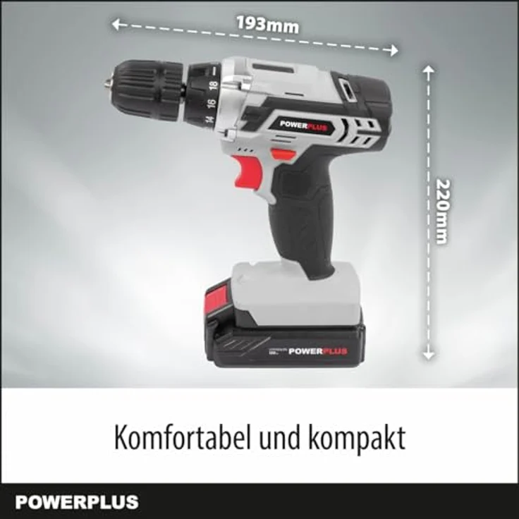 Powerplus Powc1051, 12V Elektrischer Schraubendreher mit 18 Drehmoment-Einstellungen, integrierter LED-Beleuchtung, Silber – Bild 6