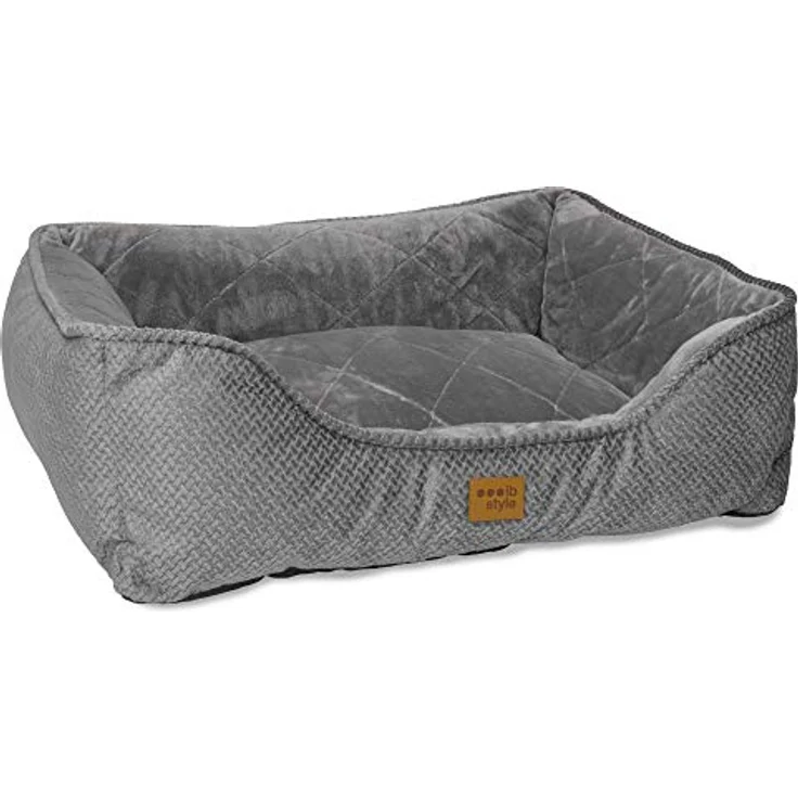 ib style® Happy Milo Hundebett | Körbchen für Hunde & Katzen | mit Reißverschluss | Größe: S | Grau – Bild 4