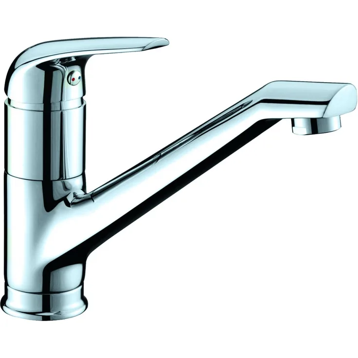 Primaster Küchenarmatur Fulda, verchromter Niederdruck Einhebelmischer mit Luftsprudler, Höhe 16,5 cm, silber