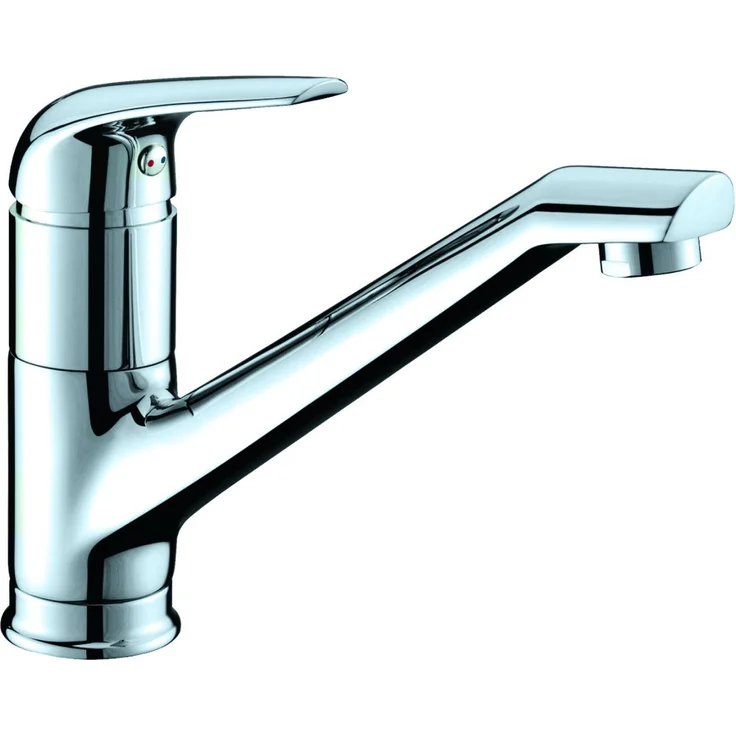 Primaster Küchenarmatur Fulda, verchromter Niederdruck Einhebelmischer mit Luftsprudler, Höhe 16,5 cm, silber