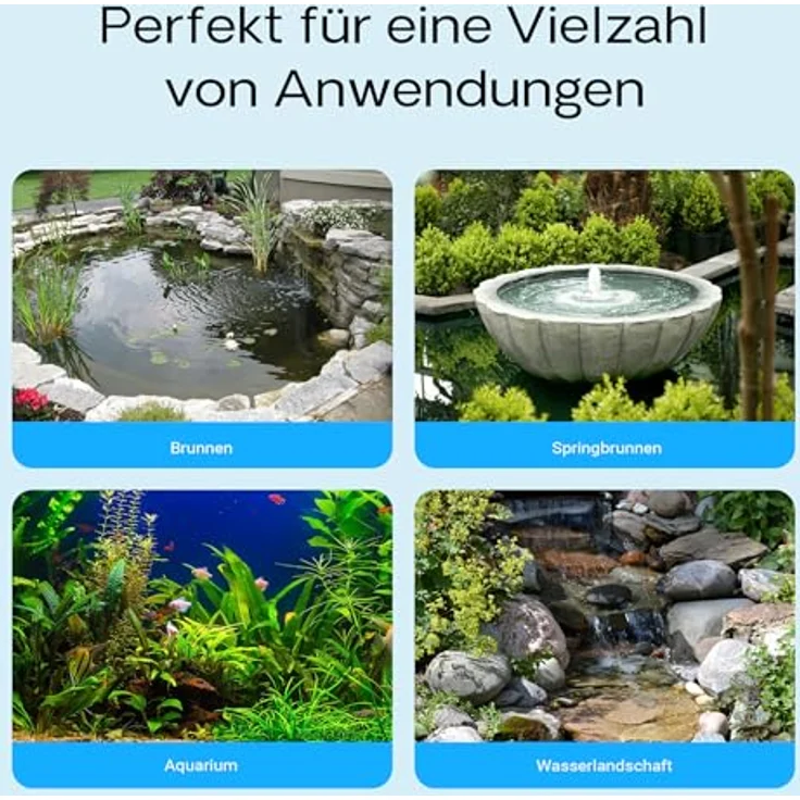 SunSun CQB-2000 SuperECO Teichpumpe 2400 l/h / 35 W, Filterpumpe mit Keramikachse, Bachlaufpumpe in blau, Umwälzpumpe, Gartenteichpumpe von Wiltec – Bild 8