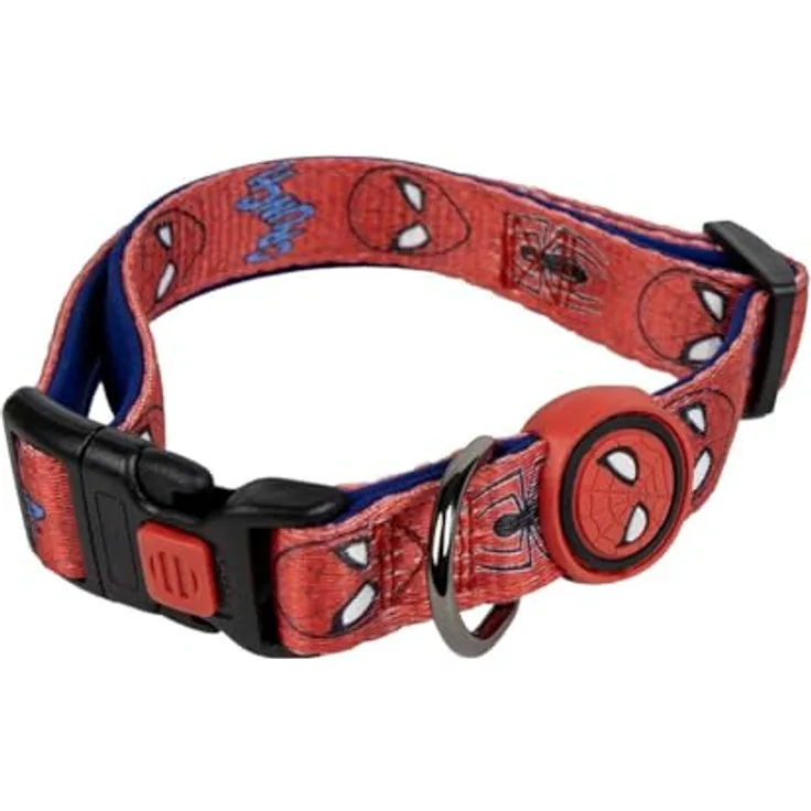 Cerda Hunde-Halsband Spiderman, verstellbares und robustes Polyester-Halsband in Größe S/M