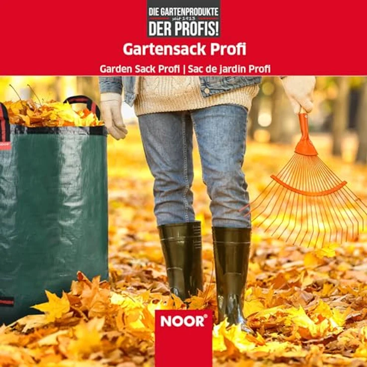 NOOR Gartensack Profi XL 270L Durchmesser 67x75 cm I Reißfester Gartenabfall-Sack extra robust I Selbststehender & strapazierfähiger Laubsack I Professionelles Gartenzubehör Einfache Handhabung – Bild 3