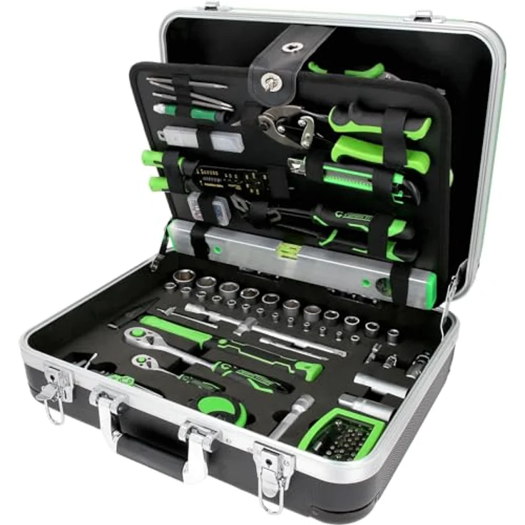 KS Tools 512.0145 COMPETITION Werkzeugkoffer, 145-tlg. Universal-Werkzeugset in Aluminiumkoffer mit Chrom Vanadium Materialien und FlankTraction-Profil – Bild 1