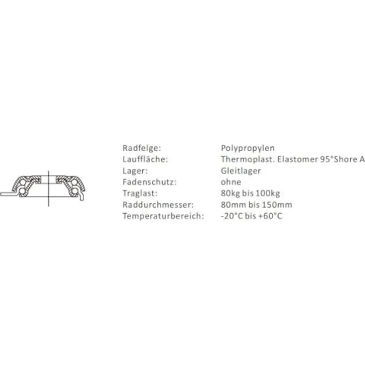 Contorion CASCOO Lenkrolle ø 100 mm P2T2, galvanisch verzinktes Stahlblechgehäuse, Gleitlager, Polypropylen grau – Bild 3
