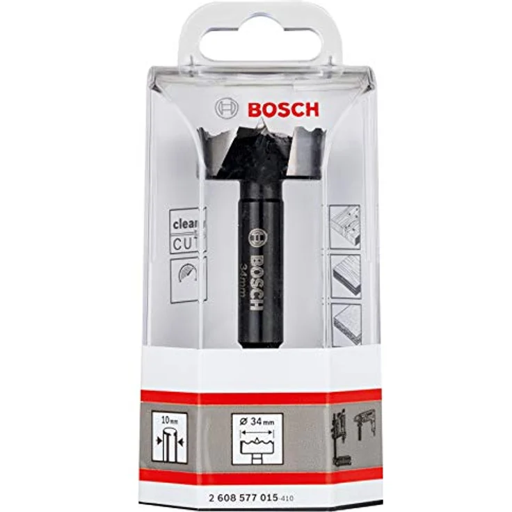 Bosch Forstnerbohrer 34 mm, Holzbohrer mit zahnförmigem Design und 3-seitigem Schaft für exakte Ergebnisse, 1er-Pack – Bild 3
