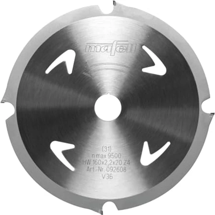 Mafell Sägeblatt-DT, 160 x 1,6 / 2,2 x 20 mm, Z 4, FZ für abrasive Materialien – Bild 1