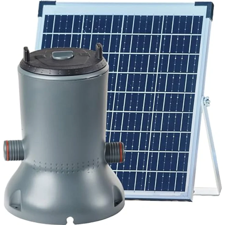 Summer Fun Solar Pool-Kartuschenfilter 1000 l/h, nachhaltige Filteranlage mit 30 W Solarmodul für Pools bis 5 m³ – Bild 1