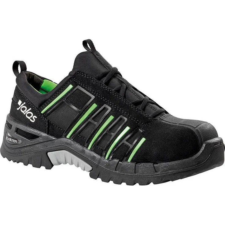Jalas Halbschuh 9915 Exalter, Sicherheitsschuh S1P mit Aluminium-Zehenschutzkappe, rutschfester Gummi-Laufsohle, antistatisch, schwarz-grün, Gr. 45 – Bild 1