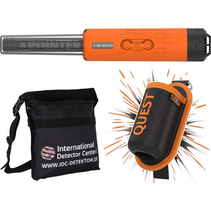 Quest XPointer Max Pinpointer, Metalldetektor mit Magic Holster und 1 Akku