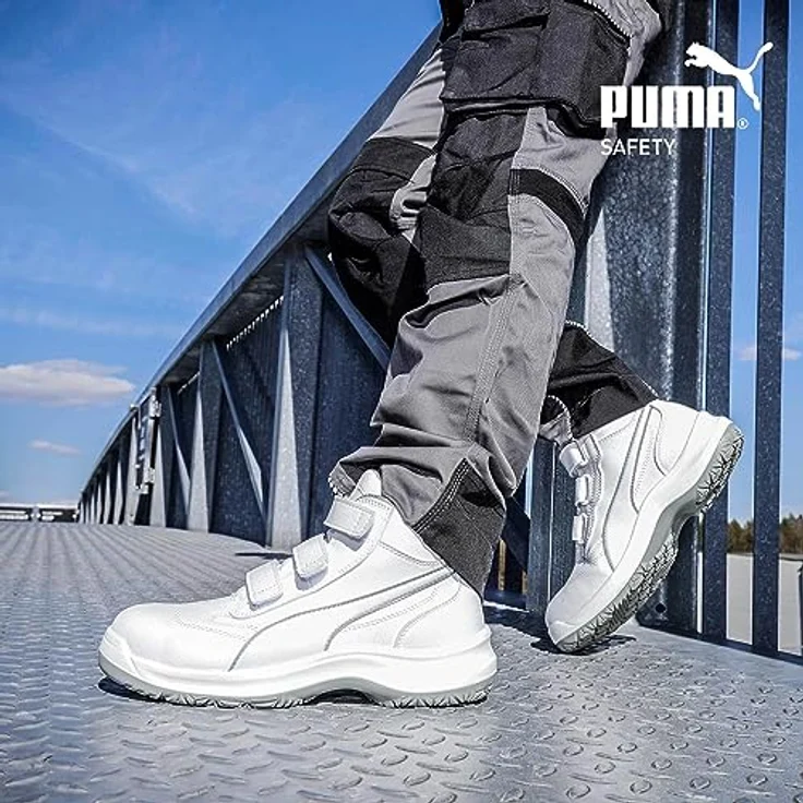 PUMA Absolute Mid 630182-42, Sicherheitsstiefel S2 mit Fiberglaskappe, PU-Sohle und IQ.CELL Dämpfung, Größe 42, Weiß – Bild 8