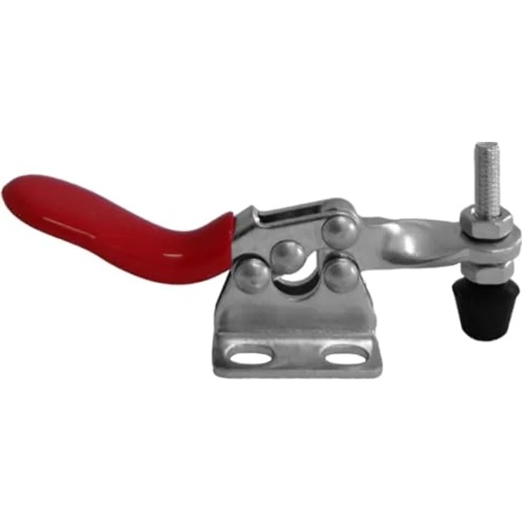 SO-TECH Kniehebelspanner, Kniehebelklemme mit Haltekraft bis zu 27 kg, rot, kompakte Bauweise für präzises Fixieren – Bild 1
