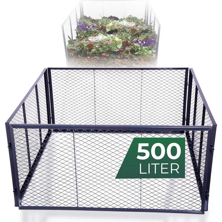 Novatool Metall-Komposter, 100 x 100 cm, modulare Erweiterbarkeit bis 1000 Liter, wetterfest, einfach montierbar