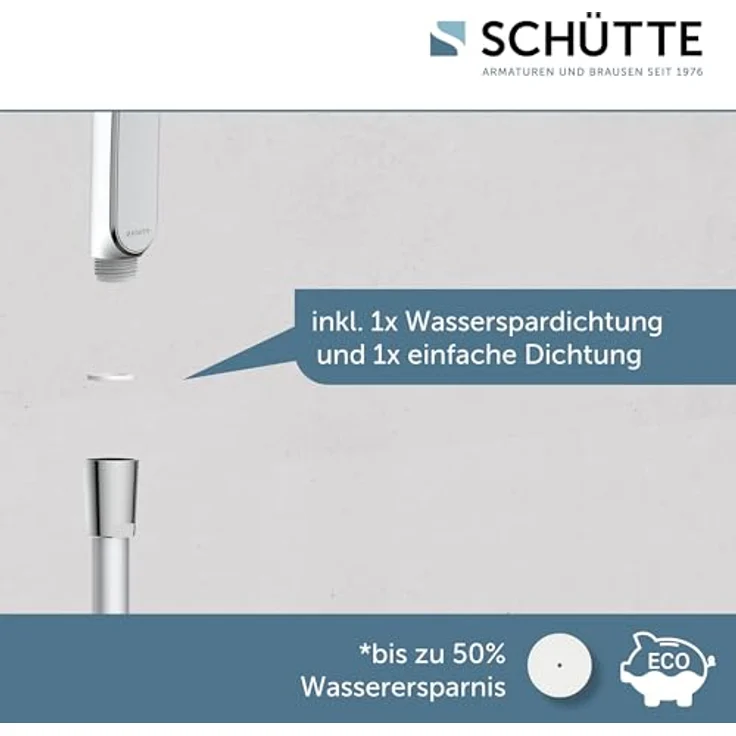 Schütte Handbrause KARIBIK, 3-fach verstellbar mit Antikalknoppen, wassersparend, eckig – Bild 3