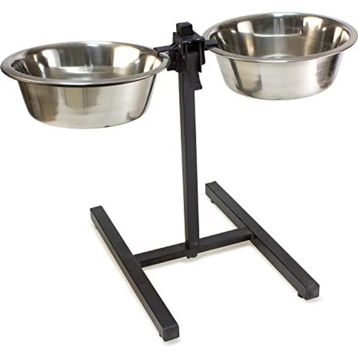 ARQUIVET Erhöhter Futternapf für Hunde mit Edelstahlhalter für 2 Futternäpfe – 2,80 l – Verstellbarer Futternapf für Hunde – Zubehör und Schüsseln