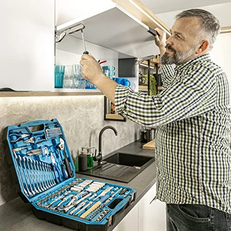 Högert Werkzeugbox Allround Werkzeugkoffer- Set 131-teilig HT1R439 – Bild 5