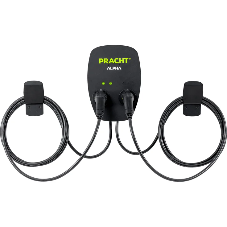Pracht Elektroauto Ladestation ALPHA-Wallbox + 2xTyp 2 NRG1010 Anschlüsse 2x5,5m Ladekabel (Typ 2, 22 kW)