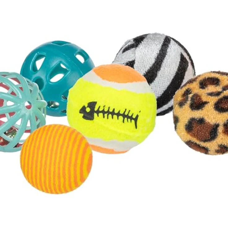 Trixie Set mit 4 Noppenbällen, Gummi ø 3,5 cm div. Farben – Bild 3