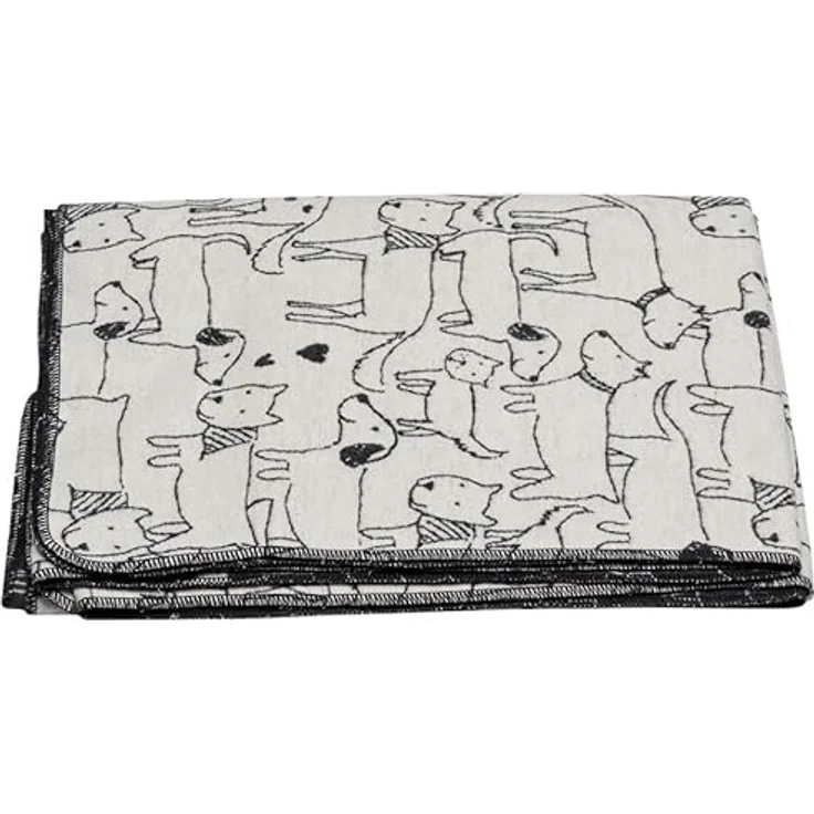 David Fussenegger Kinder/Hundedecke Juwel Hunde Allover Größe 140/200 cm, Farbe roh-weiß mit Muster, Natur/Anthrazit – Bild 2