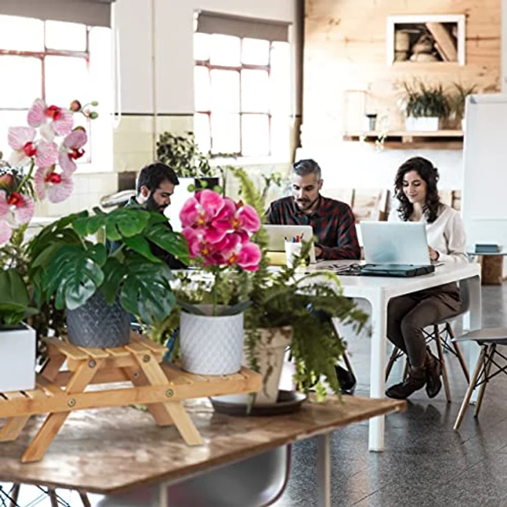 Relaxdays Blumentreppe, mit 3 Ablagen, für die Fensterbank, aus Bambus, Pflanzenregal, HBT: 17 x 51,5 x 15 cm, Natur, 100% – Bild 3