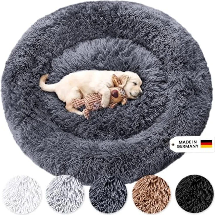 Wahre Tierliebe Hundebett Fluffy Wolke - Das Original, mit waschbarem Bezug, Flauschiges Hundebett für große, mittelgroße & kleine Hunde