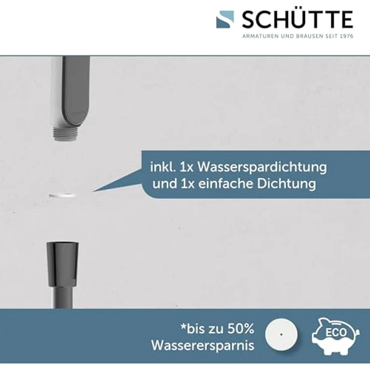 Schütte Stangenbrause-Set KARIBIK, Höhe 78,5 cm, 3 Strahlarten, höhenverstellbar, mit Antikalk-Beschichtung, wassersparend, schwarz matt – Bild 4