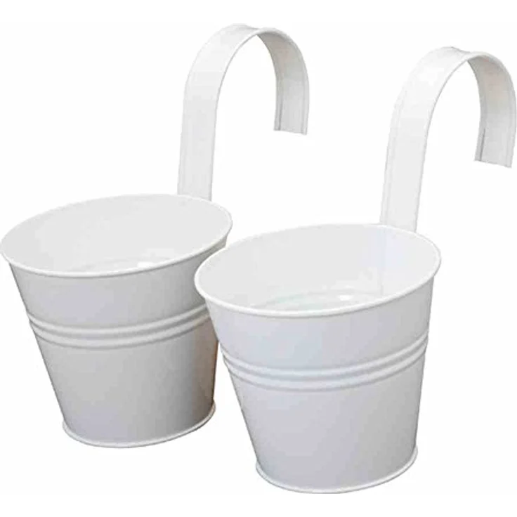 Siena Garden 722612 Blumentopf 2er Set weiss inkl. Halter
