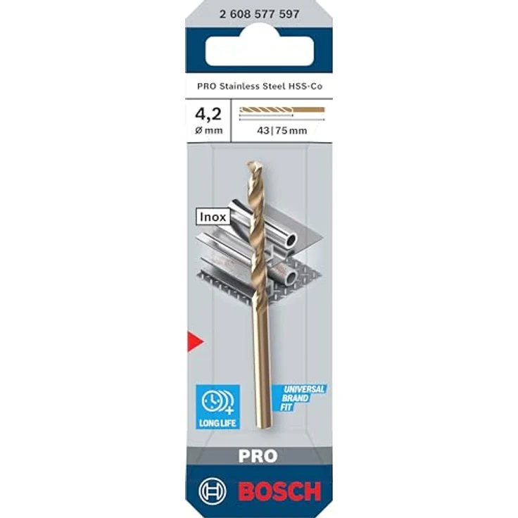 Bosch Accessories 2608577597 Metall-Spiralbohrer, PRO Stainless Steel HSS-Co, für präzise Bohrungen in Edelstahl, hohe Lebensdauer – Bild 2