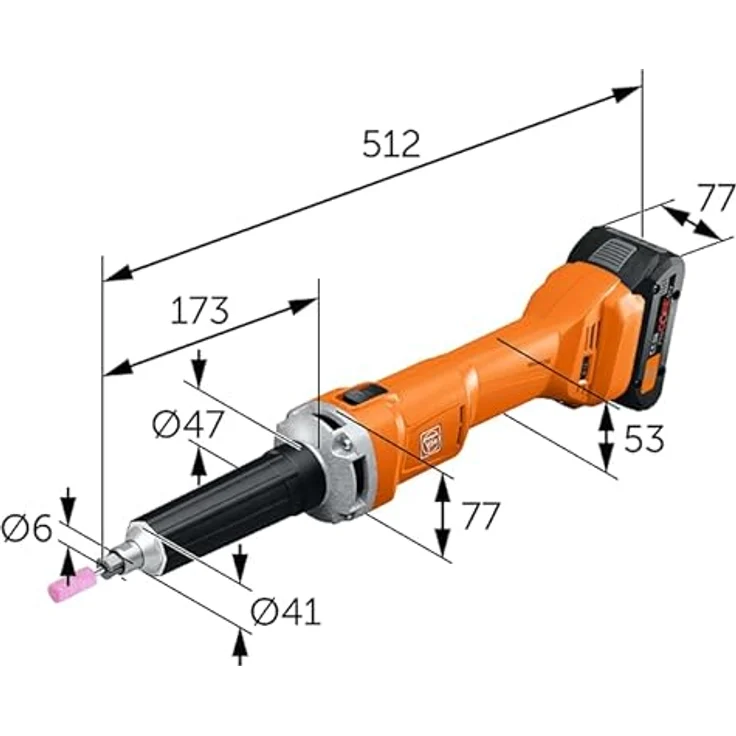 Fein Akku-Geradschleifer AGSZ 18-280 LBL AS ohne Akku und Ladegerät, bürstenloser FEIN PowerDrive Motor, stufenlose Drehzahlvorwahl, in L-BOXX 238 – Bild 6