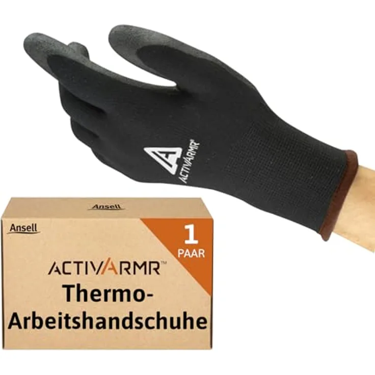 Ansell Activ ARMR 97631070, Arbeitshandschuh Größe 7, kältebeständig mit PVC-Beschichtung, 1 Paar