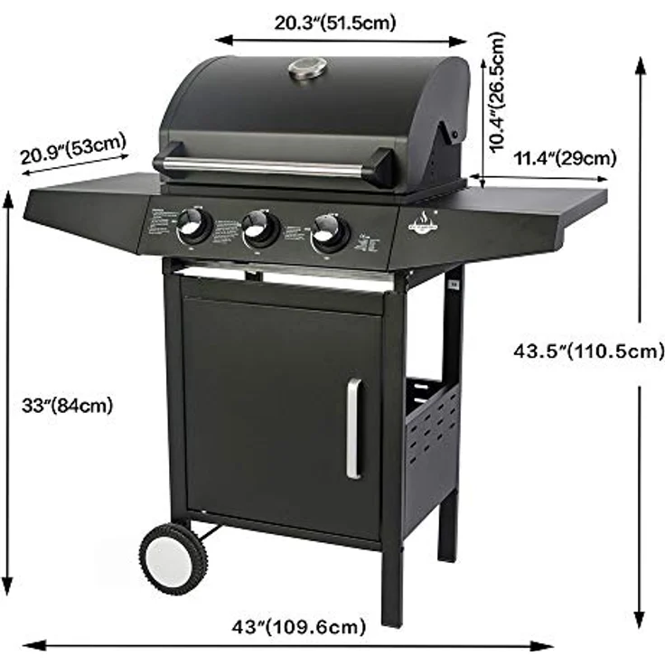 Barbecue El Fuego Gasgrill San Angelo mit 3 Brenner BBQ Grillwagen Gartengrill – Bild 5