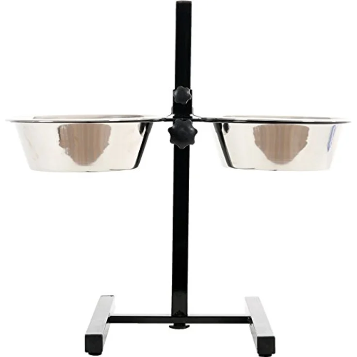 Zolux Verstellbare Halterung mit 2 Schalen aus Edelstahl für Hunde Durchmesser 24,5 cm Fassungsvermögen 2,75 l – Bild 4