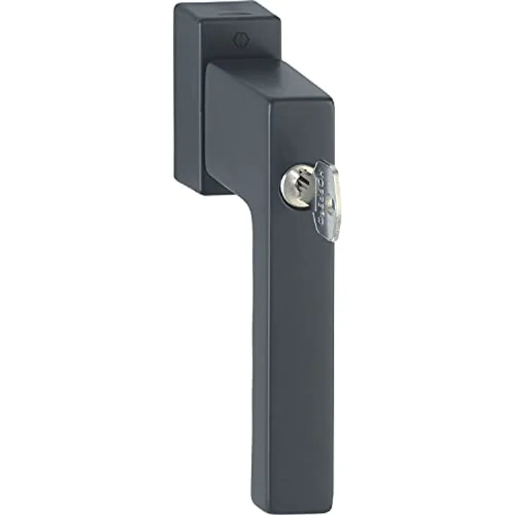 HOPPE Fenstergriff TOULON, abschließbar mit Sperrzylinder und Secustik, vierkant 7 x 32 - 42 mm, schwarz matt – Bild 1