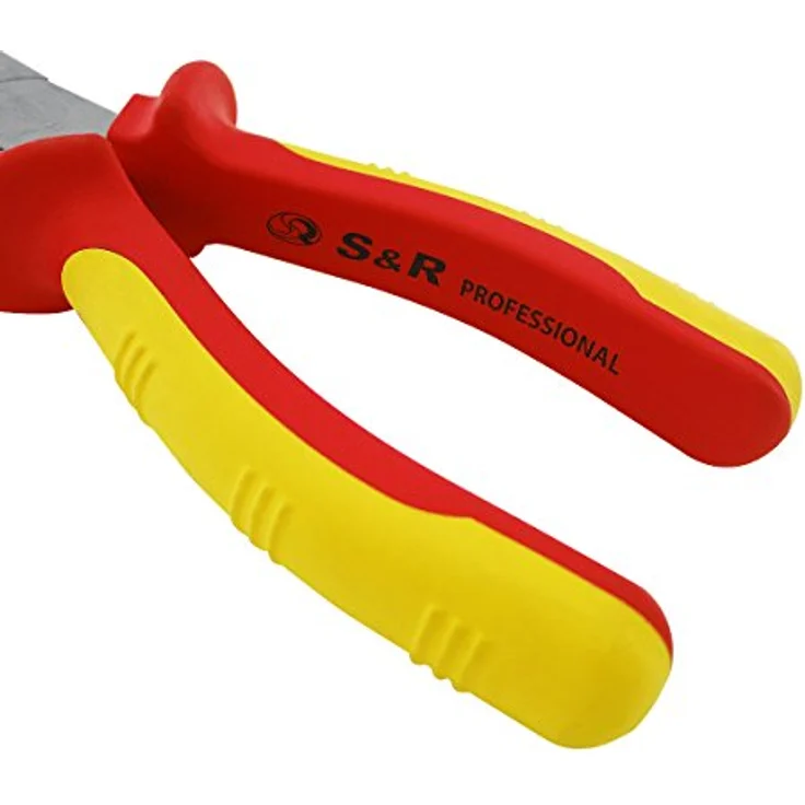 S&R VDE Flachrundzange 200 mm, gerade Spitzzange, 60 CrV Stahl, hitze- und induktionsgehärtet, HRC 66, mit 2K-Griff und Abrutschschutz – Bild 5