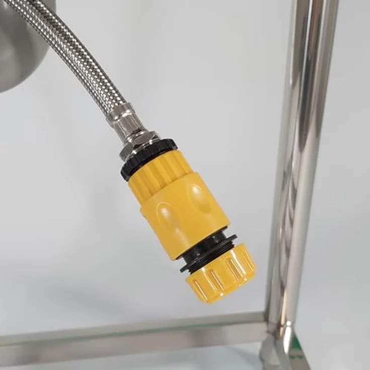 Lemodo Spültisch freistehend, Wasserhahn mit Gartenschlauch-Anschluss, Edelstahl, mobil einsetzbar - Preisvergleich – Bild 5