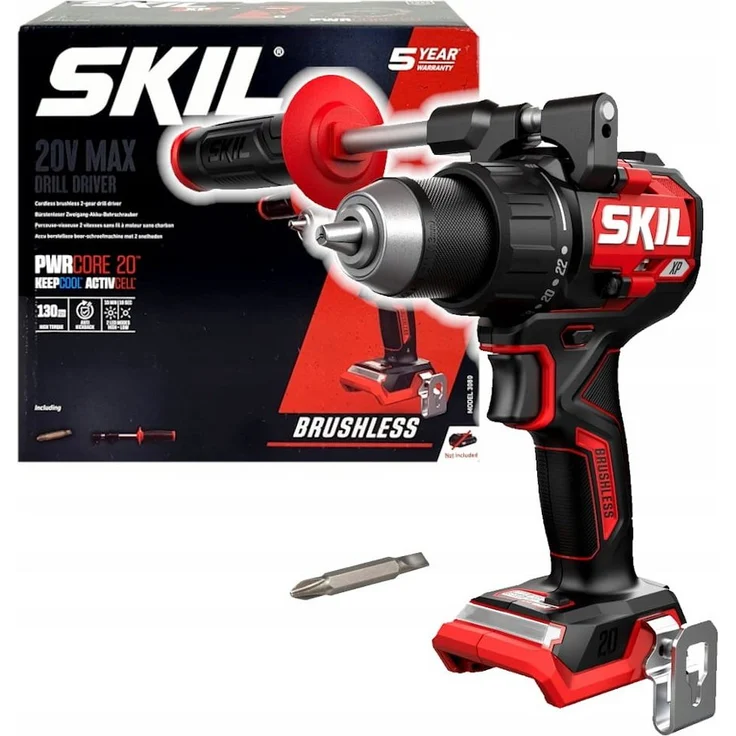 SKIL Akku-Bohrschrauber 20V 3080 JA, 18 V, bürstenlos mit Lithium-Ionen-Technologie, Schwarz - Preisvergleich