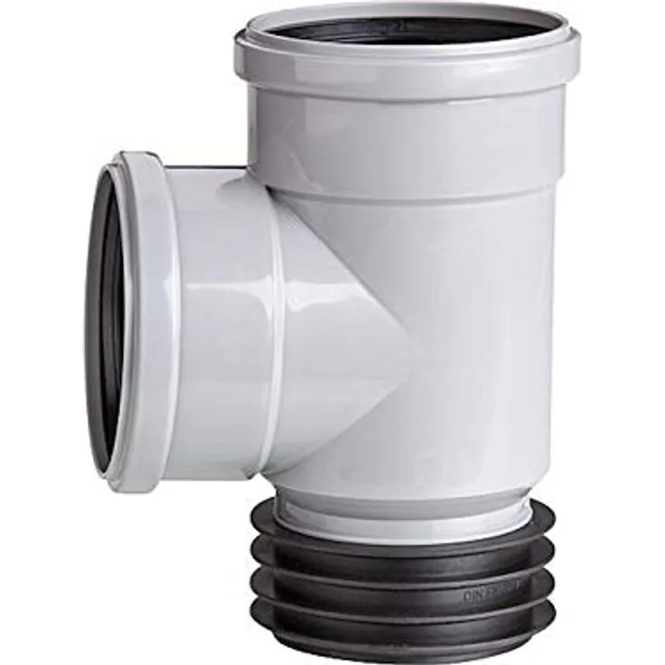 Airfit Steck-Abzweig DN 110x110 mit 87,5° Abgang, Graues HT-Innenentwässerungssystem für senkrechten Einbau