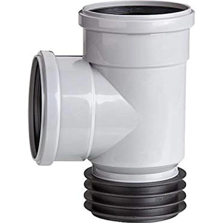 Airfit Steck-Abzweig DN 110x110 mit 87,5° Abgang, Graues HT-Innenentwässerungssystem für senkrechten Einbau – Bild 1