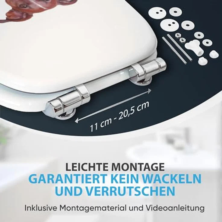 Sanilo WC Sitz Newspaper, Absenkautomatik, stabiler Holztock, antibakterielle Oberfläche, 47x37.7 cm – Bild 5