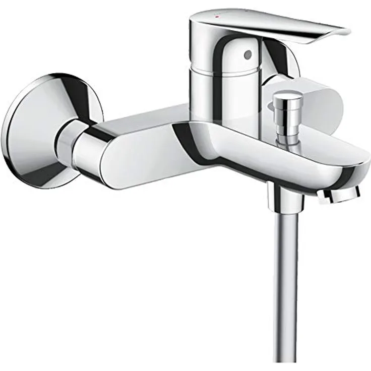 Hansgrohe Einhebel-Wannenarmatur Logis E Aufputz, Chrom, mit AirPower Technologie und temperaturbegrenztem Schutz