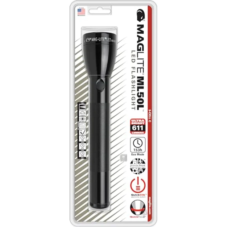Maglite Stablampe Mag-Lite LED C-Cell Stablampe, 26 cm, 611 lm, schwarz ML50L-S3016 – Bild 5