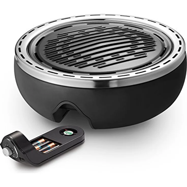 Emerio BGP-115557.1, ultra portabler Holzkohlegrill, ventilatorbetrieben, Batteriebetrieb oder mit Powerbank schnell einsatzbereit ideal für Zuhause oder unterwegs 30cm Gussrost (Durchmesser) – Bild 5