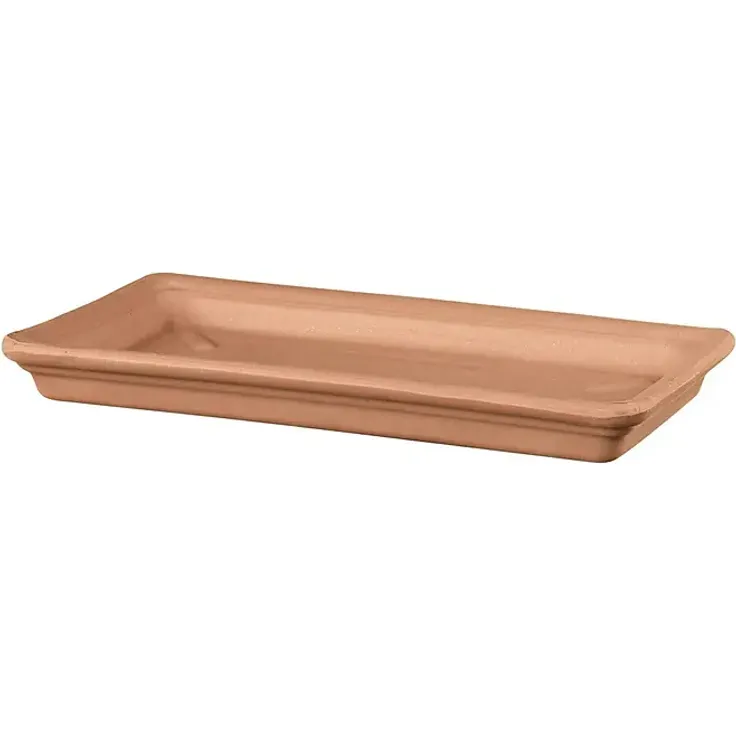 Deroma White Garden Kasten-Untersetzer, 31 x 17 x 3,1 cm, aus Naturmaterialien in Tonweiß, ideal zum Auffangen von überschüssigem Wasser