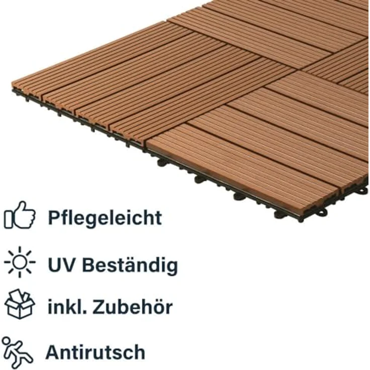 HOME DELUXE WPC Holzfliesen - Alle Varianten Hellbraun, 6 qm – Bild 7