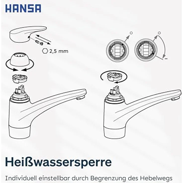 OTTO Hansa Armatur Eco Steuerpatrone 4.8, Spültischarmatur mit Wasserbremse und einstellbarer Heisswassersperre – Bild 4