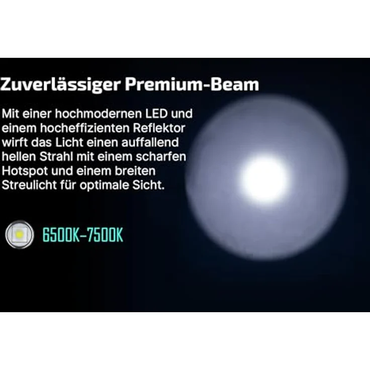 OLIGHT Baton Turbo, kleine Taschenlampe mit 1000 Lumen, 510 Meter Leuchtweite, wiederaufladbar, 50 Tage Laufzeit, 91g, orange, 5 Lichtmodi – Bild 3