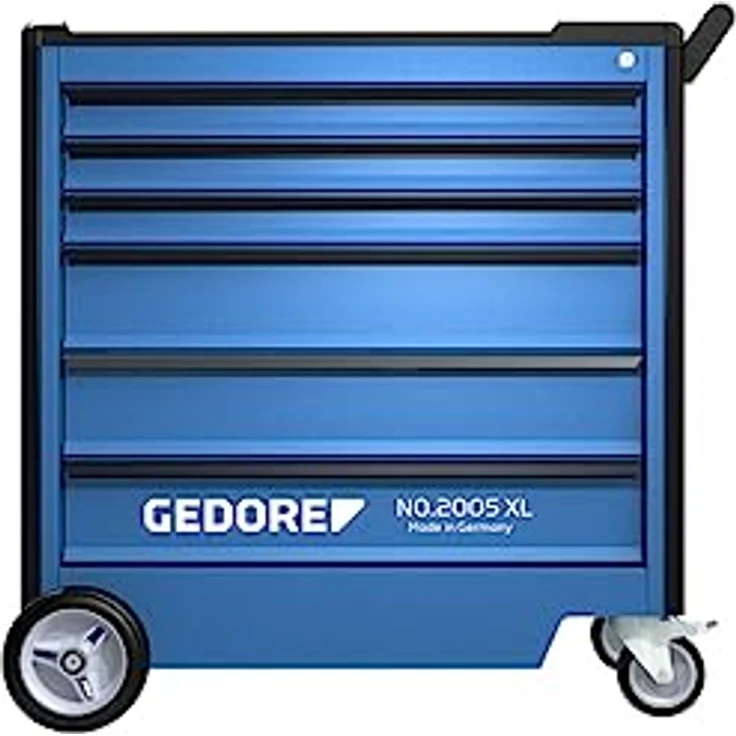 Gedore Werkzeugwagen 2005 XL 0330, Werkstattwagen mit 6 Schubladen, blau, aus korrosionsbeständigem Stahlblech, zentralverriegelbar, Tragkraft bis 1000 kg – Bild 1