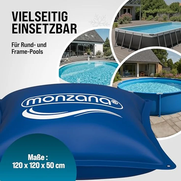 Monzana Poolkissen bis -20°C Winter XL Luftkissen XXL inkl. Seil PVC Doppelnaht Sicherheitsventil Ösen Pool Abdeckung Überwinterung – Bild 4
